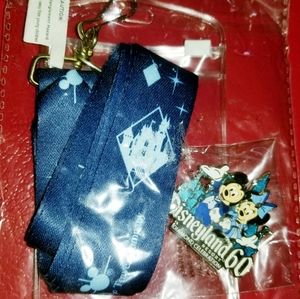 Disney"Micky & Minnie" Lanyard and '60yr.-pin set